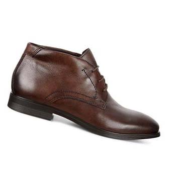 Men's Ecco Melbourne Dress Boots Brown | Canada 442DFM